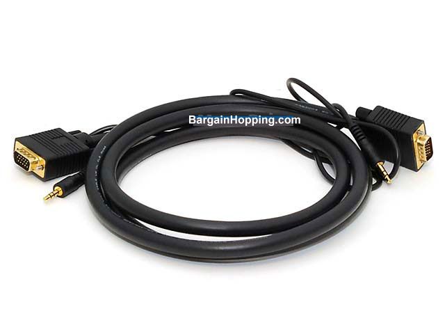 - 6ft Super VGA 15Pin M/M Cable w/ Stereo Audio
